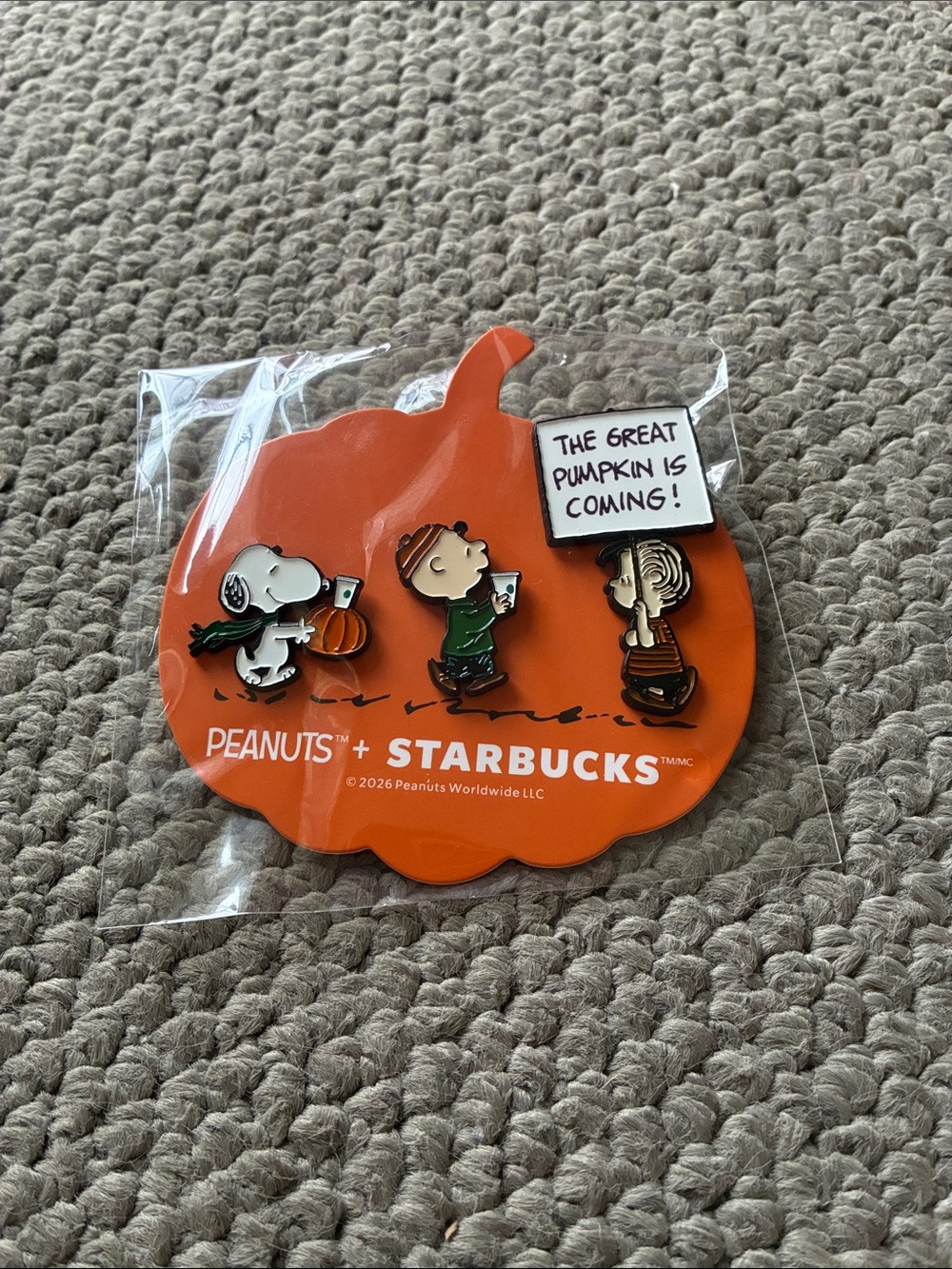 Starbucks Peanuts Pumpkin Pins